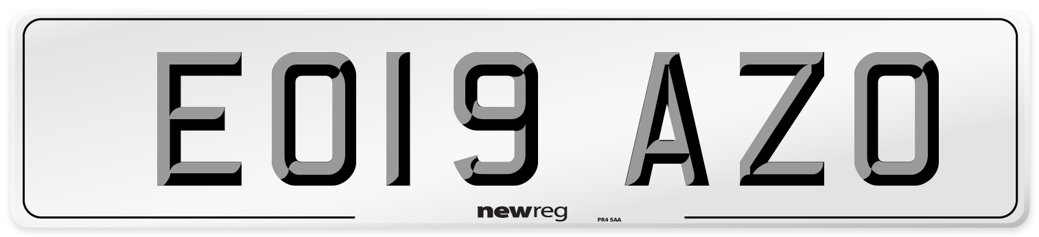 EO19 AZO Number Plate from New Reg